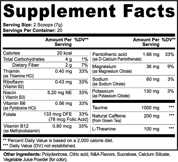 Kervital Energy Powder (Fruit Punch)